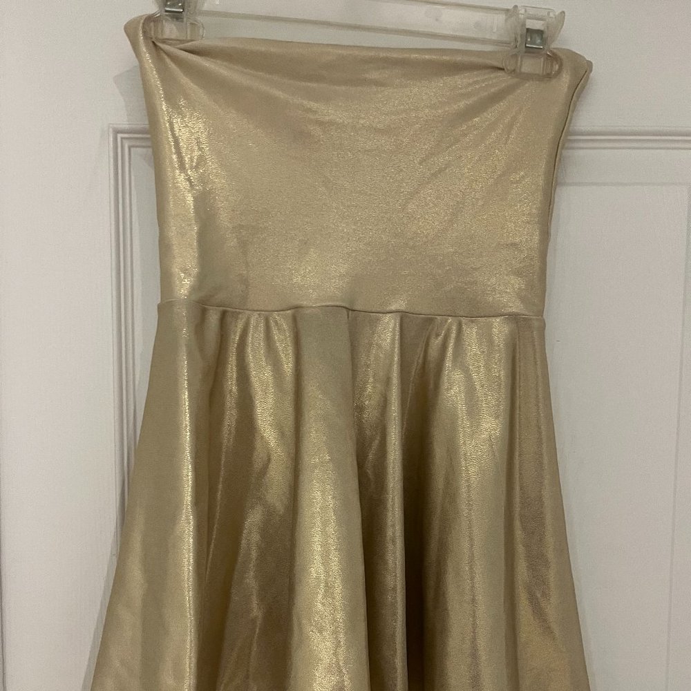 American Apparel Gold Metalic Skirt Dress